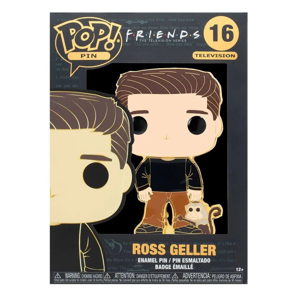 Friends POP! Enamel Pin Ross w/ Monkey kitűző 10 cm termékfotó