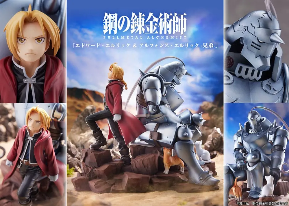 Fullmetal Alchemist: Brotherhood Edward Elric &amp; Alphonse Elric Brothers PVC szobor figura 24 cm termékfotó