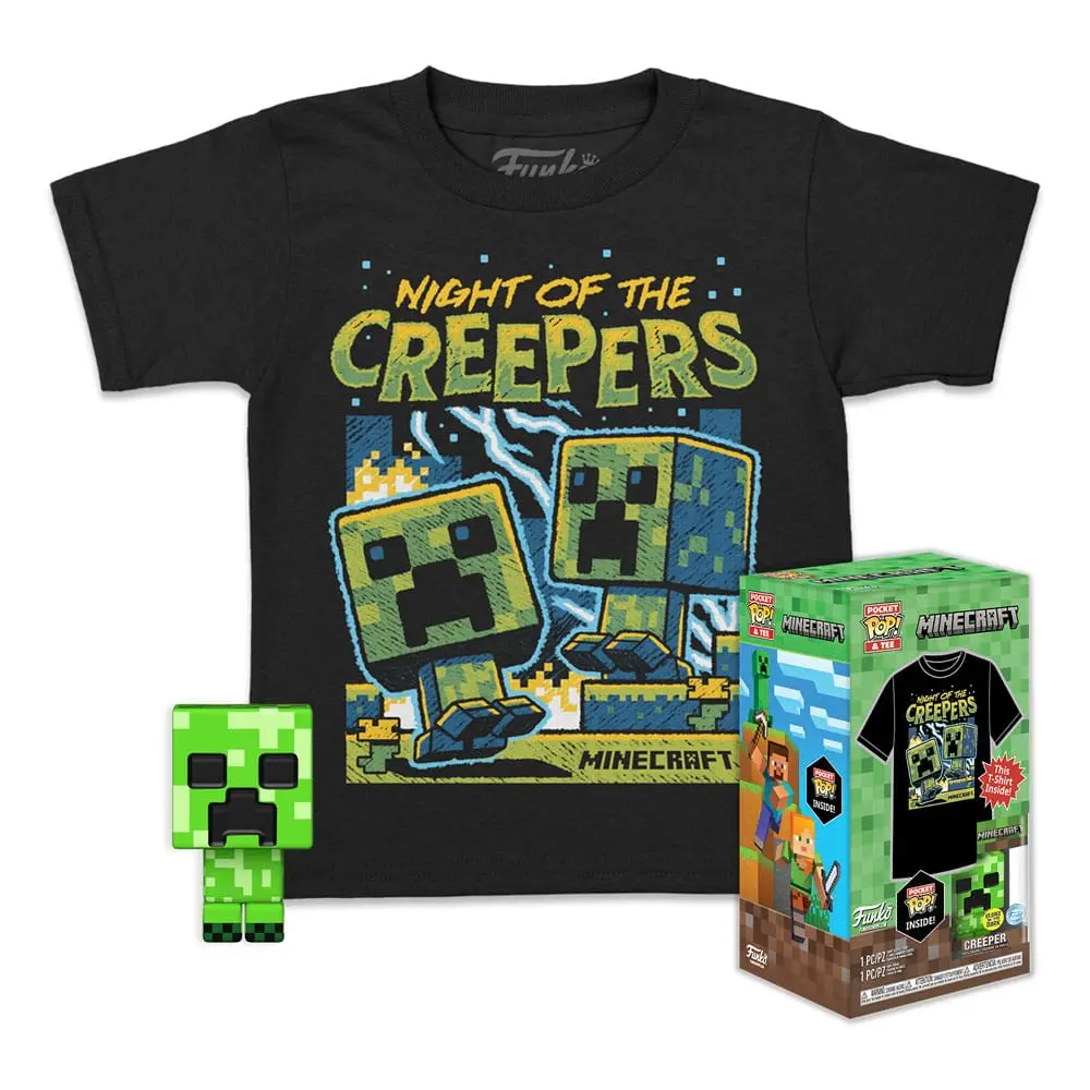 Funko Pocket POP figura és gyerek póló csomag Minecraft Blue Creeper [L] termékfotó
