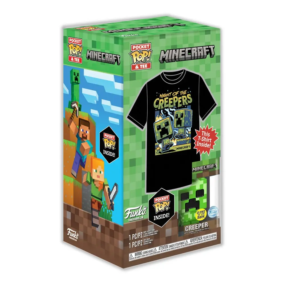 Funko Pocket POP figura és gyerek póló csomag Minecraft Creeper [M] termékfotó