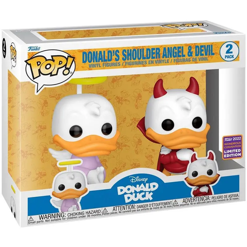 Funko POP 2 db-os Disney Donald Duck - Donald Angel & Devil Exkluzív termékfotó