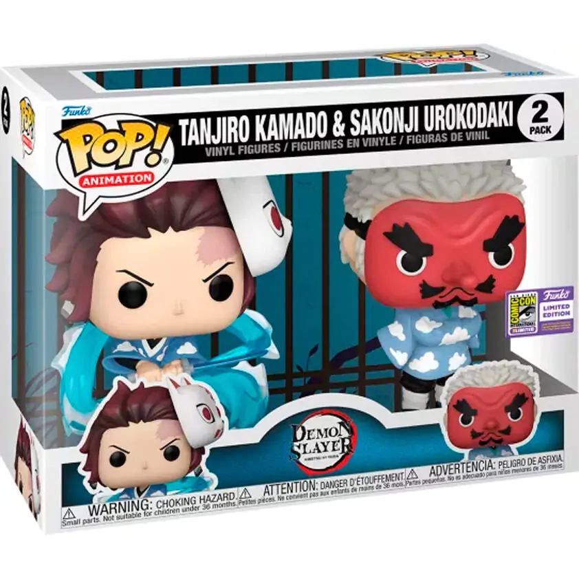 Funko POP 2db-os figura csomag Demon Slayer Kimetsu no Yaiba Tanjiro Kamado & Sakonji Urokodaki termékfotó