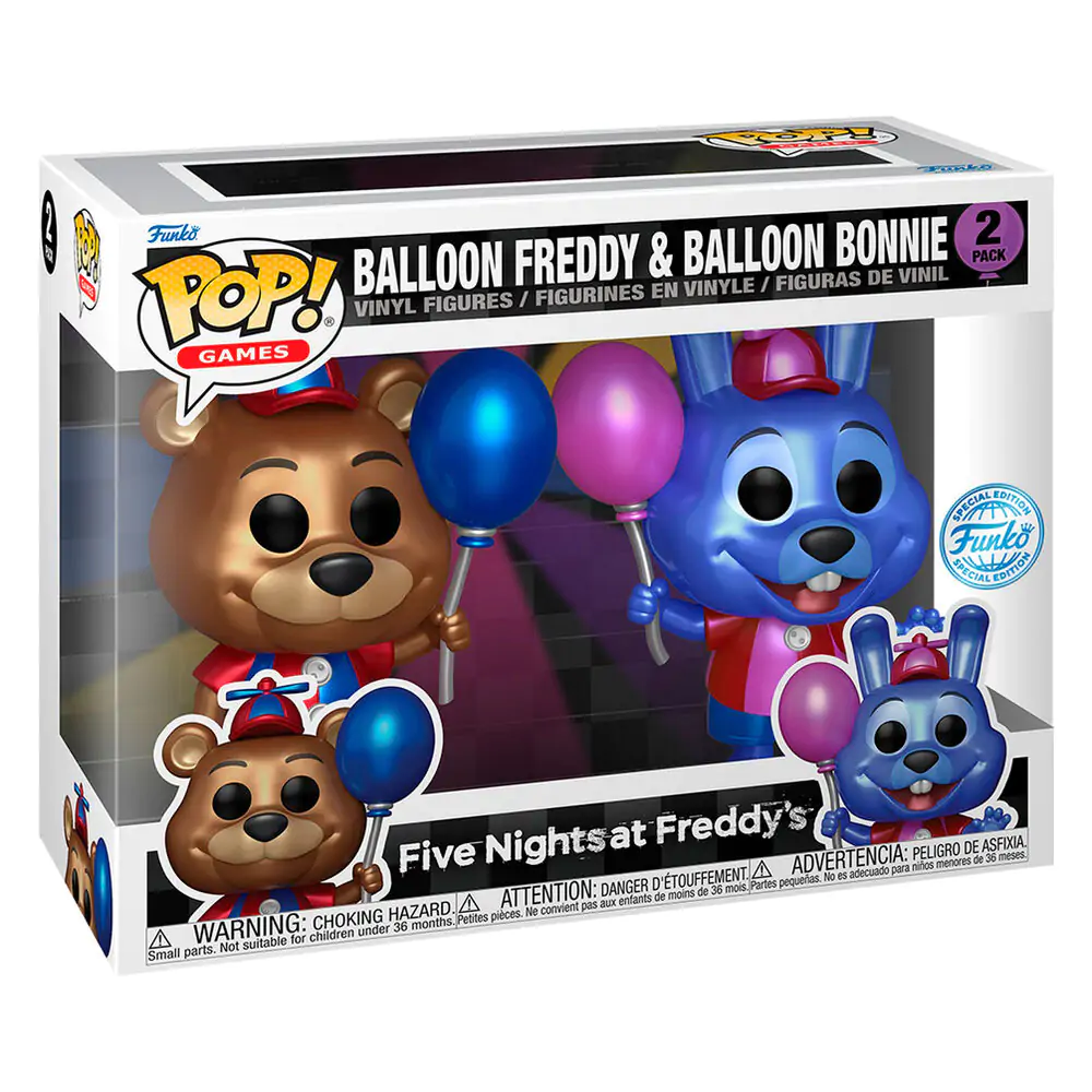 Funko POP 2db-os figura csomag Five Nights at Freddys Ballon Freddy & Balloon Bonnie Exkluzív termékfotó