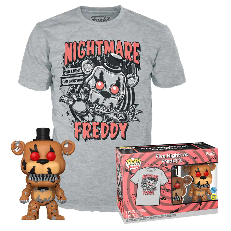 Funko POP figura és póló csomag Five Nights and Freddy Nightmare Freddy Exkluzív termékfotó