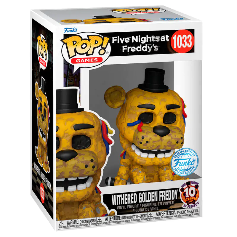 Funko POP figura Five Night at Freddys Withered Golden Freddy Exkluzív termékfotó