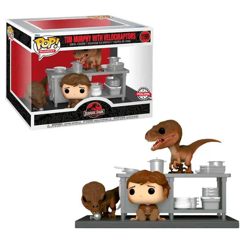Funko POP figura Jurassic Park Tim &amp; Velociraptors Exkluzív termékfotó