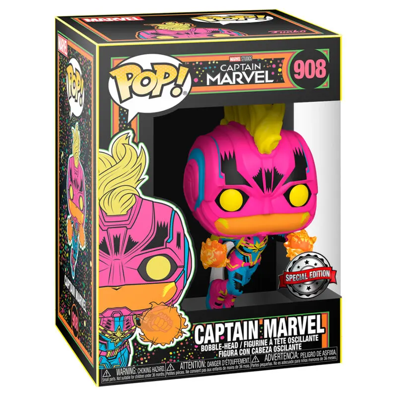 Funko POP figura Marvel Infinity Saga Captain Marvel Black Light Edition termékfotó