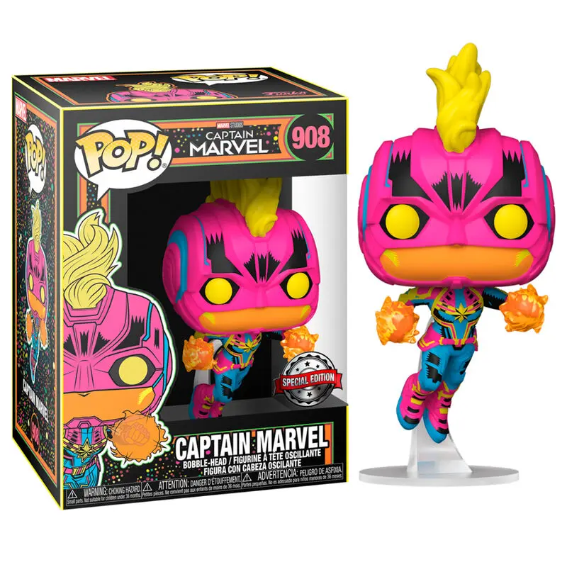 Funko POP figura Marvel Infinity Saga Captain Marvel Black Light Edition termékfotó