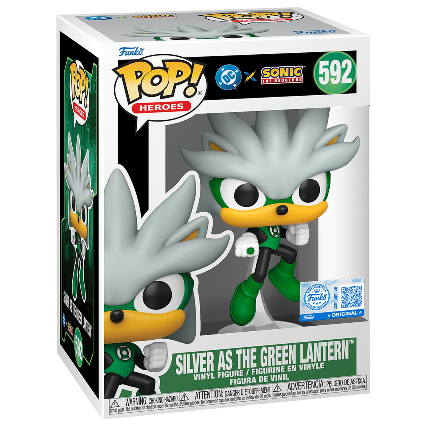 Funko POP figura Sonic The Hedgehog DC Comics Silver As the Green Lantern Exkluzív termékfotó