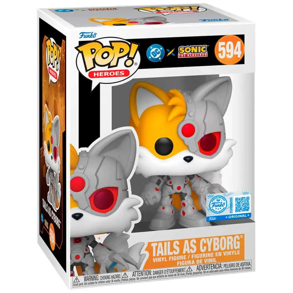 Funko POP figura Sonic The Hedgehog DC Comics Tails As Cyborg Exkluzív termékfotó
