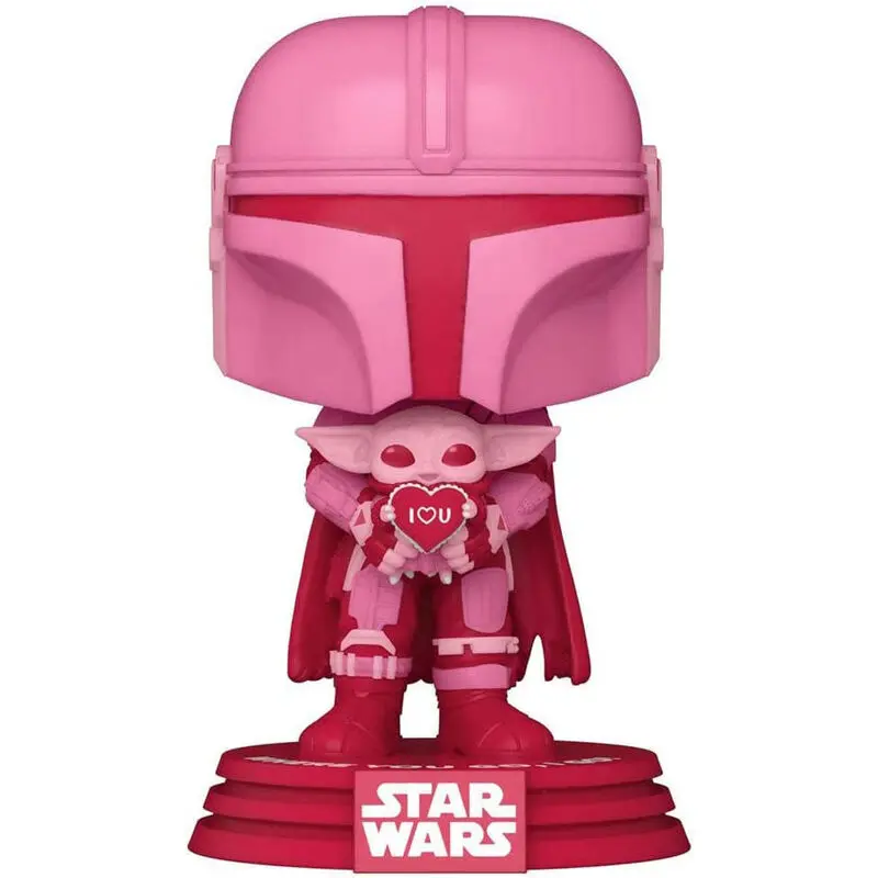 Funko POP figura Star Wars Valentines Mandalorian With Grogu Exkluzív termékfotó