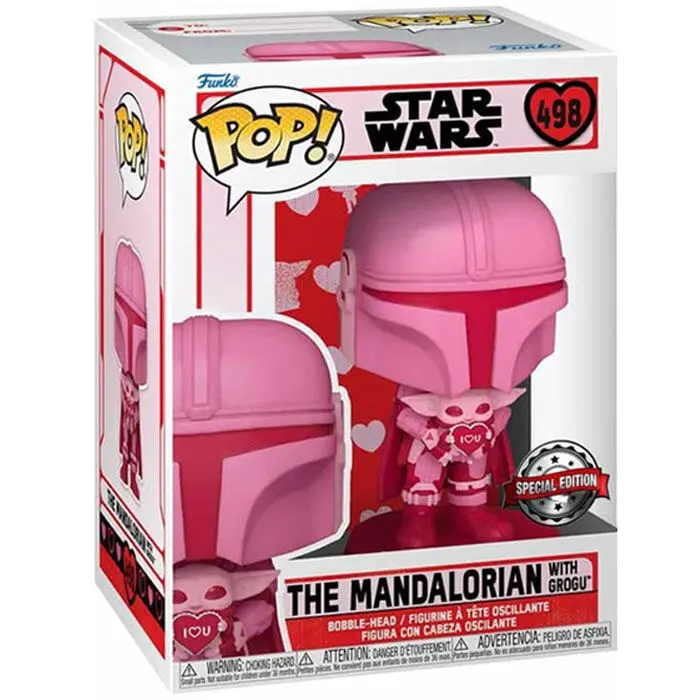 Funko POP figura Star Wars Valentines Mandalorian With Grogu Exkluzív termékfotó