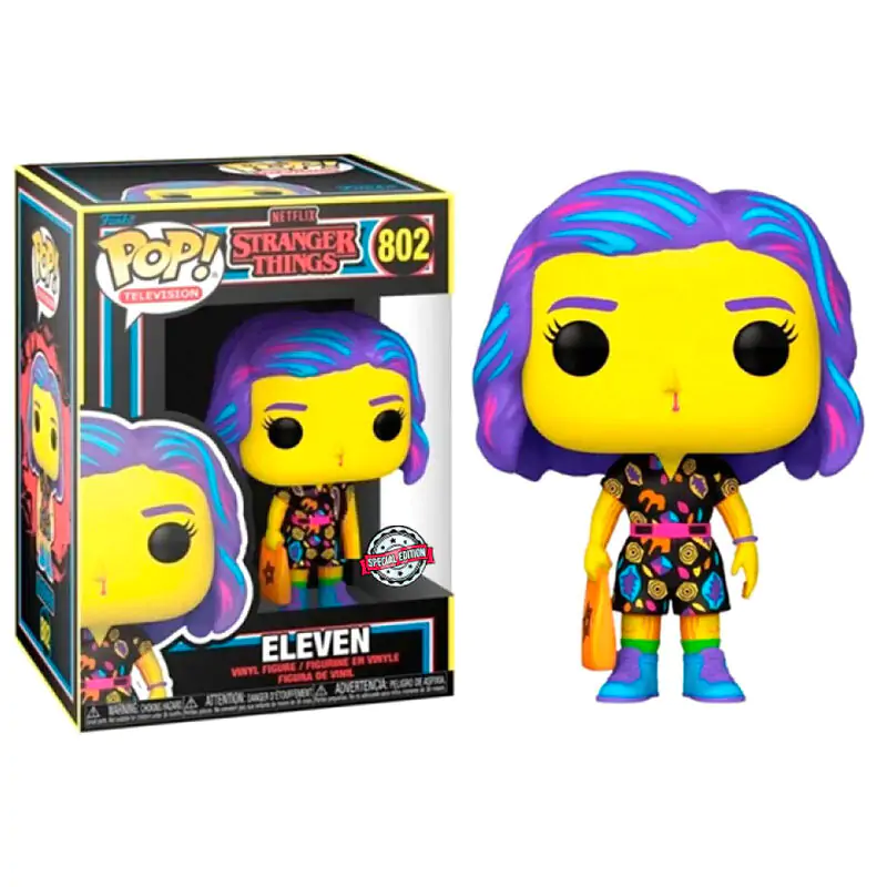 Funko POP figura Stranger Things Eleven in Mall Outfit Black Light Exkluzív termékfotó