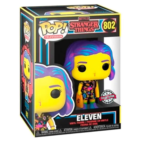 Funko POP figura Stranger Things Eleven in Mall Outfit Black Light Exkluzív termékfotó