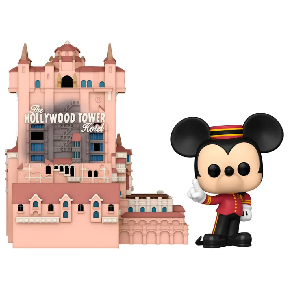 Walt Disney Word 50th Anniversary POP! Town Vinyl Figur Hollywood Tower Hotel and Mickey Mouse 9 cm termékfotó