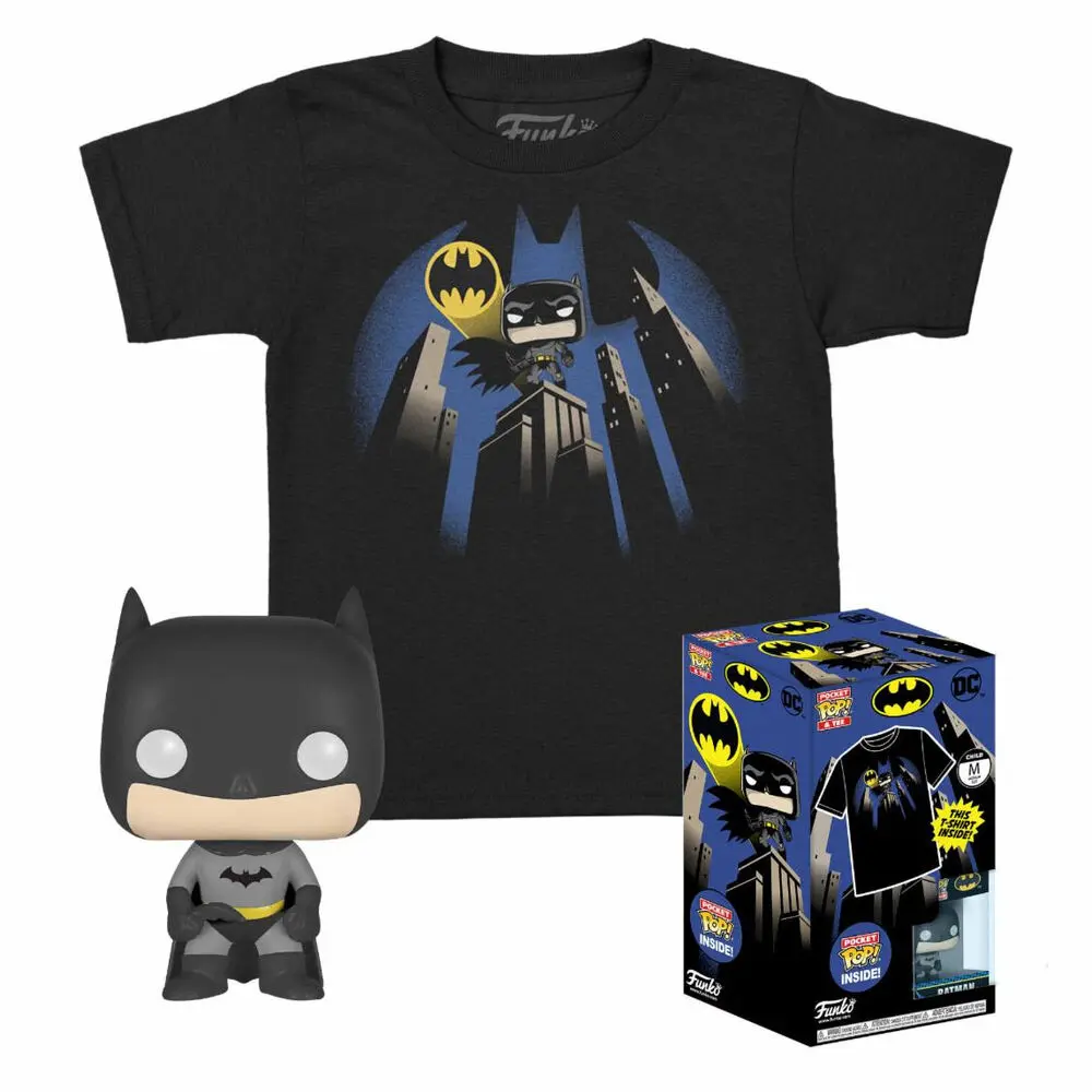 DC Comics Funko Pocket POP! figura és gyerek póló csomag Batman [11-12 éves] termékfotó