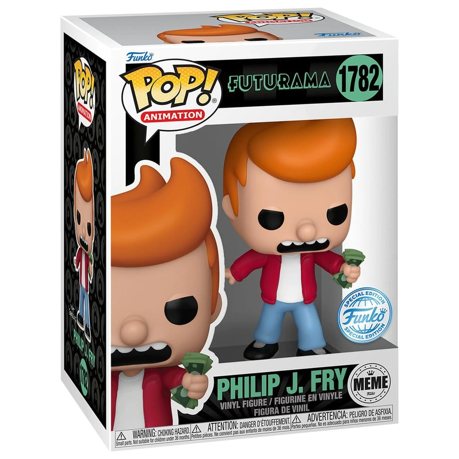Futurama Funko POP! Animation Vinyl figura Philip J. Fry (Take My Money Meme) Exkluzív Edition 9 cm termékfotó