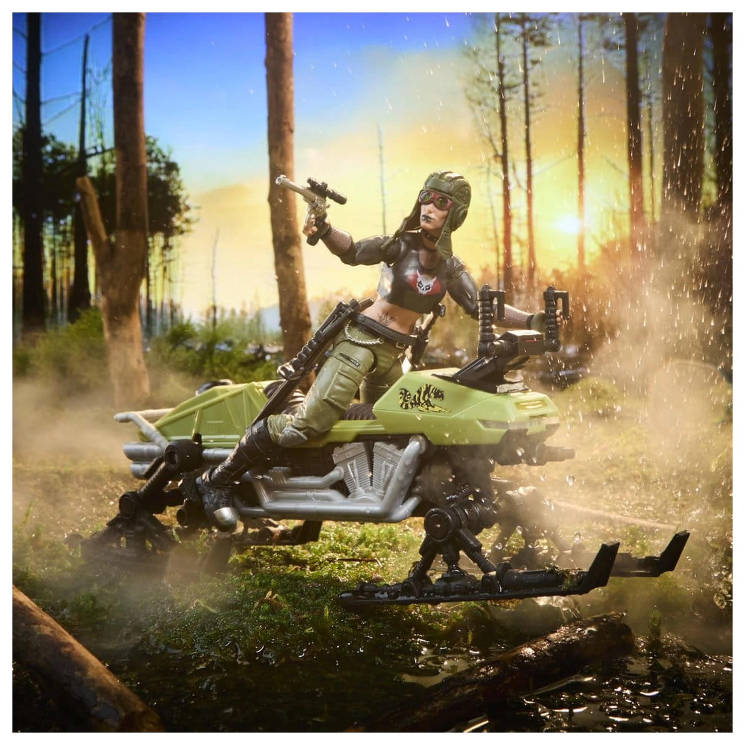 G.I. Joe Classified Series #194 Zanya and Dreadnok Chameleon (Swamp Skier) akciófigura és jármű csomag 15 cm termékfotó