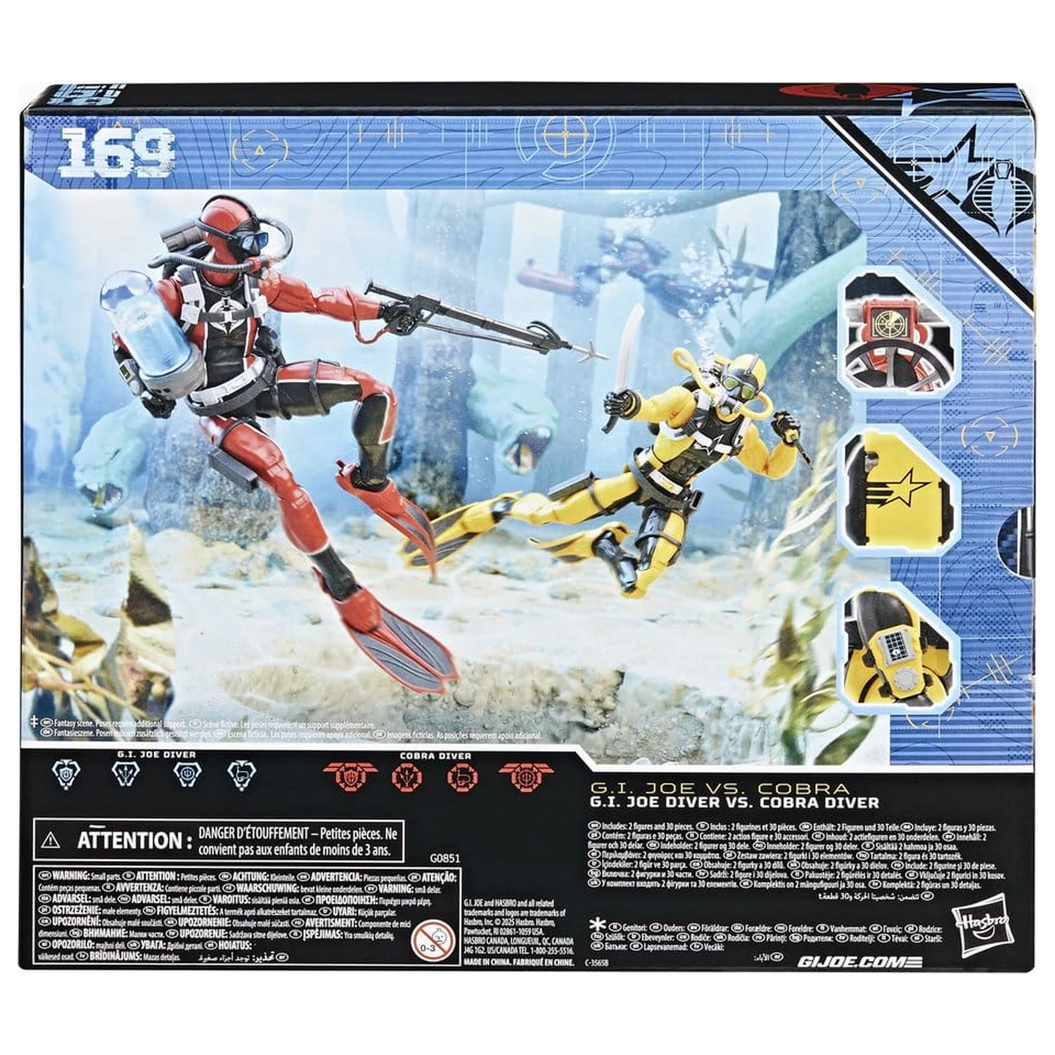 G.I. Joe Classified Series 2 db-os akciófigura csomag #169 G.I. Joe Diver vs. Cobra Diver 15 cm termékfotó