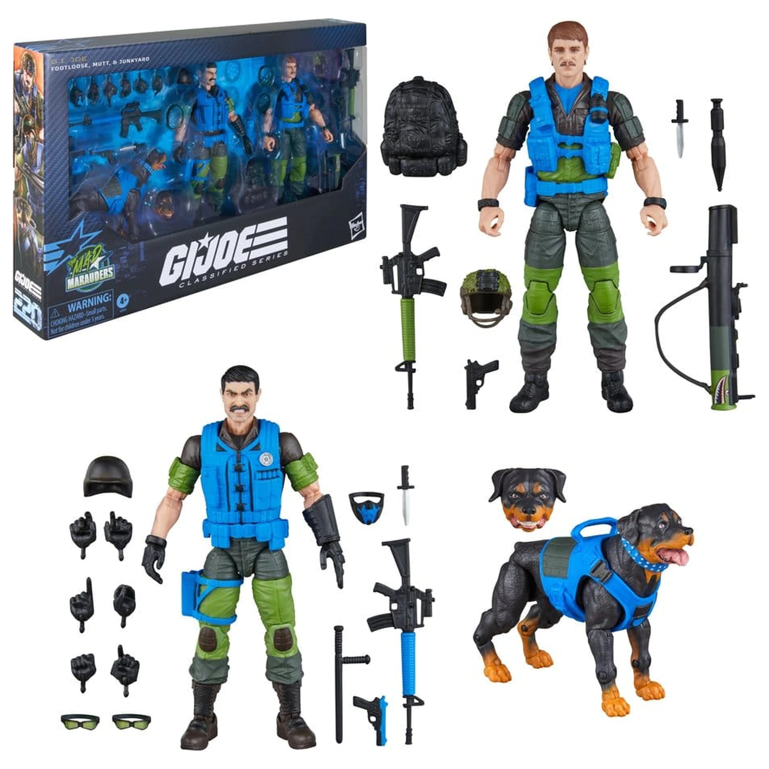 G.I. Joe Classified Series #220 Mad Marauders: Footloose & Mutt & Junkyard 3 db-os akciófigura csomag 15 cm termékfotó