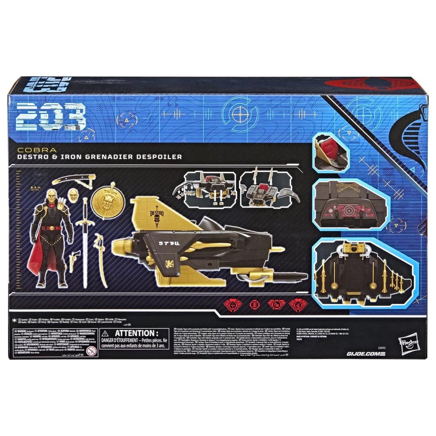 G.I. Joe Classified Series akciófigura és jármű csomag #203 Destro & Iron Grenadier Despoiler 15 cm termékfotó