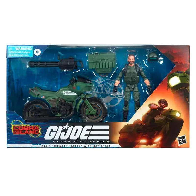 G.I. Joe Classified Series Cobra Island Alvin Breaker Kibbey with Ram Cycle figura 15cm termékfotó