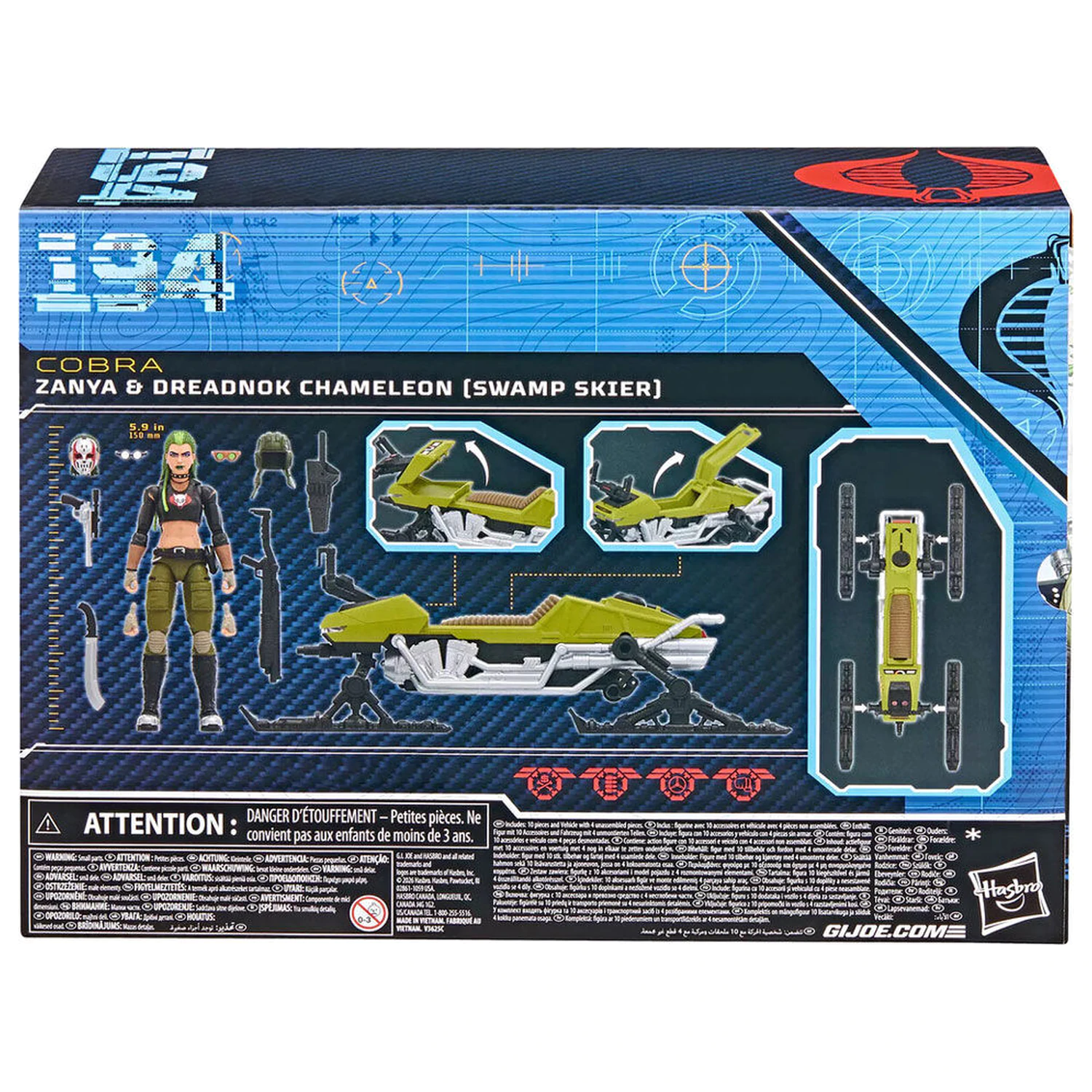 G.I. Joe Classified Series Cobra Zanya and Dreadnok Chameleon figura 15cm termékfotó