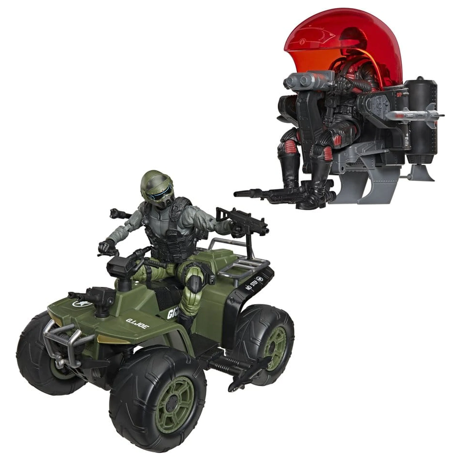 G.I. Joe Classified Series Snake Eyes & Varmint ATV vs. Stealth Viper & Cobra Stealth Flight Pod (Trubble Bubble) akciófigura és jármű csomag 15 cm termékfotó