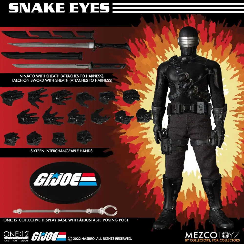 G.I. Joe Light-Up Action Figure 1/12 Snake Eyes Deluxe Edition 17 cm termékfotó