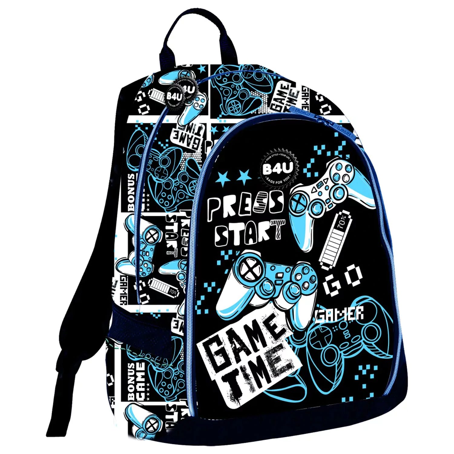 Gamer Press Start iskolatáska, táska 43 cm termékfotó