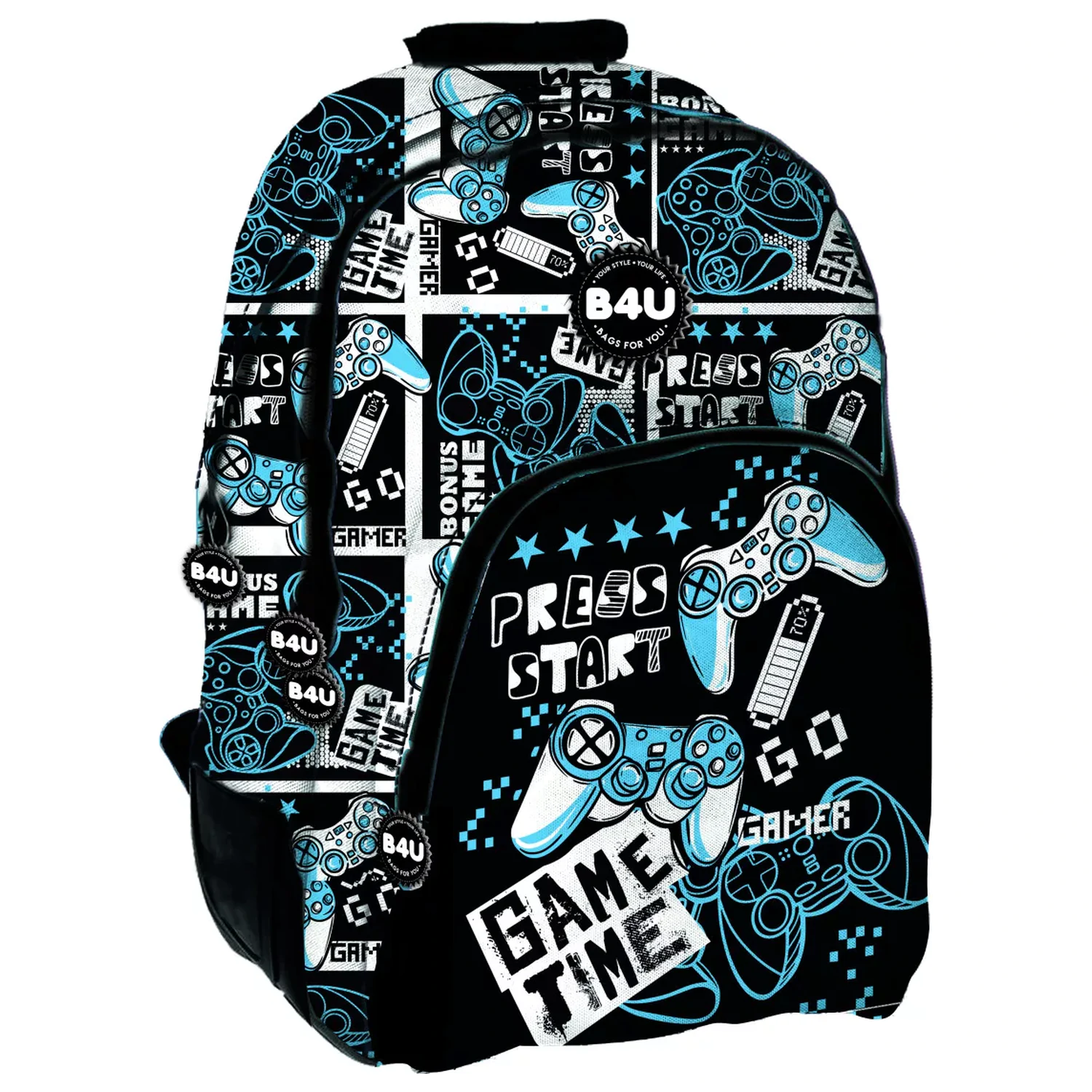 Gamer Press Start iskolatáska, táska 44 cm termékfotó