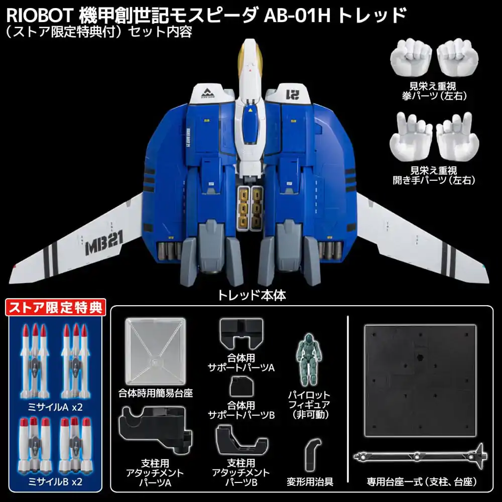 Genesis Climber Mospeada Riobot Diecast Riobot 1/48 148 AB-01H Tread akciófigura 30 cm termékfotó