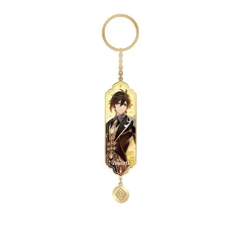 Genshin Impact Character Drawing Card Metal Keychain Zhongli termékfotó