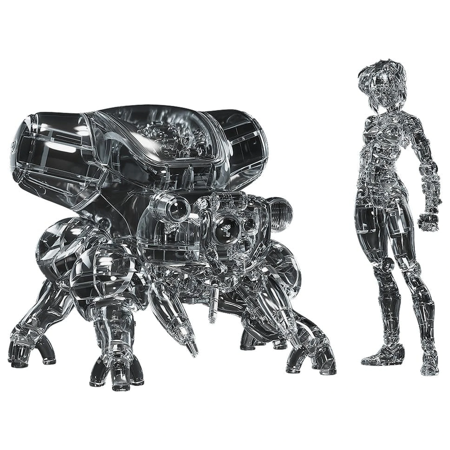 Ghost in the Shell PLAMAX minimum factory Motoko Kusanagi with Fuchikoma: Thermoptic Camouflage Ver. Műanyag modell készlet 8 cm termékfotó