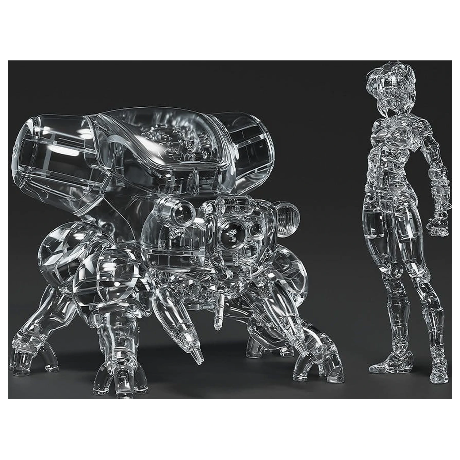 Ghost in the Shell PLAMAX minimum factory Motoko Kusanagi with Fuchikoma: Thermoptic Camouflage Ver. Műanyag modell készlet 8 cm termékfotó