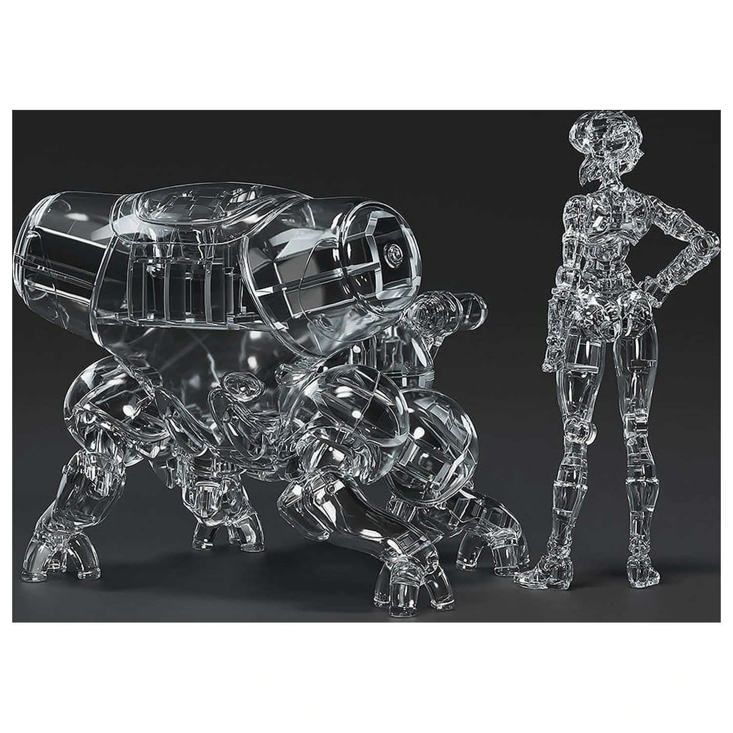 Ghost in the Shell PLAMAX minimum factory Motoko Kusanagi with Fuchikoma: Thermoptic Camouflage Ver. Műanyag modell készlet 8 cm termékfotó