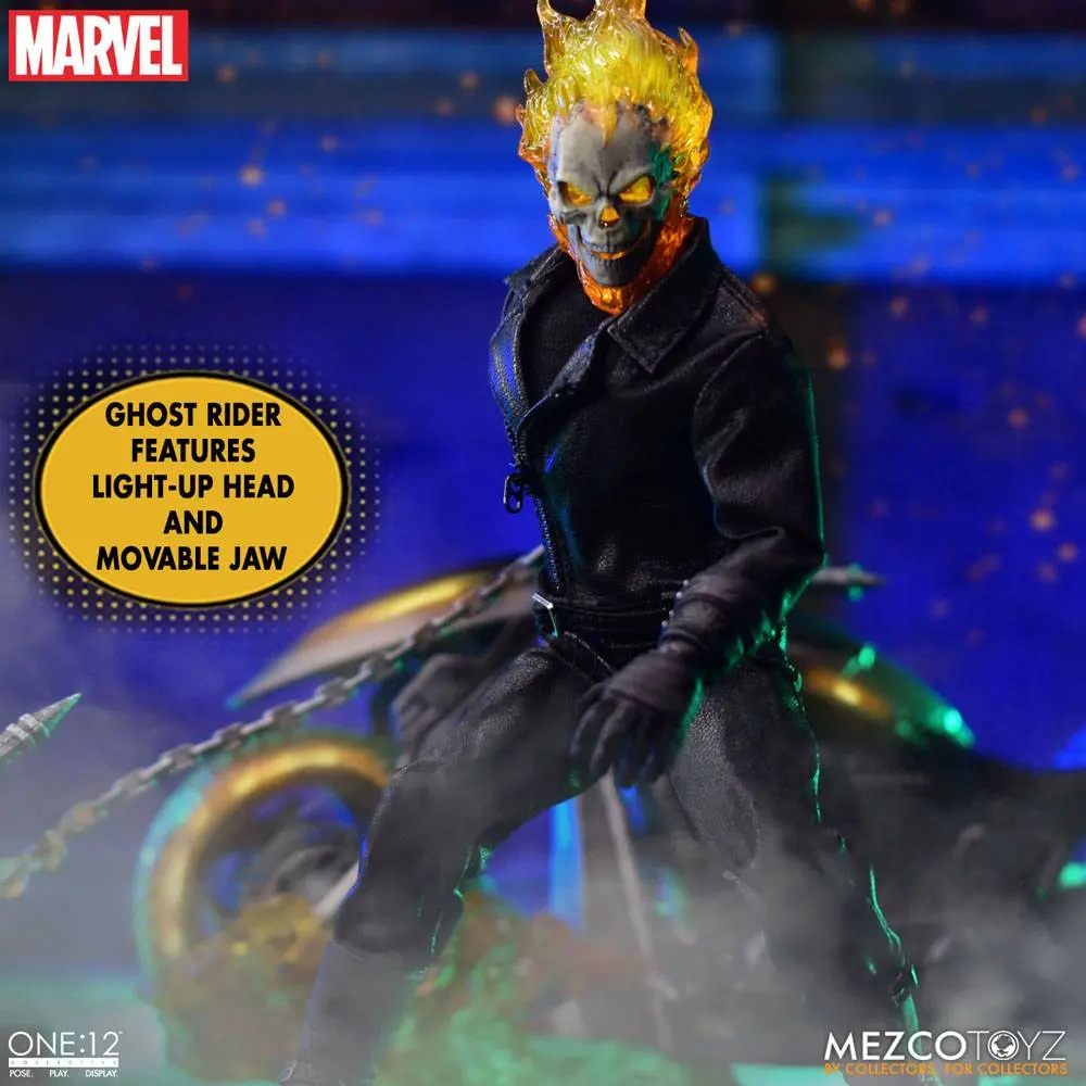 Ghost Rider 1/12 Ghost Rider &amp; Hell Cycle akciófigura és jármű hanggal termékfotó