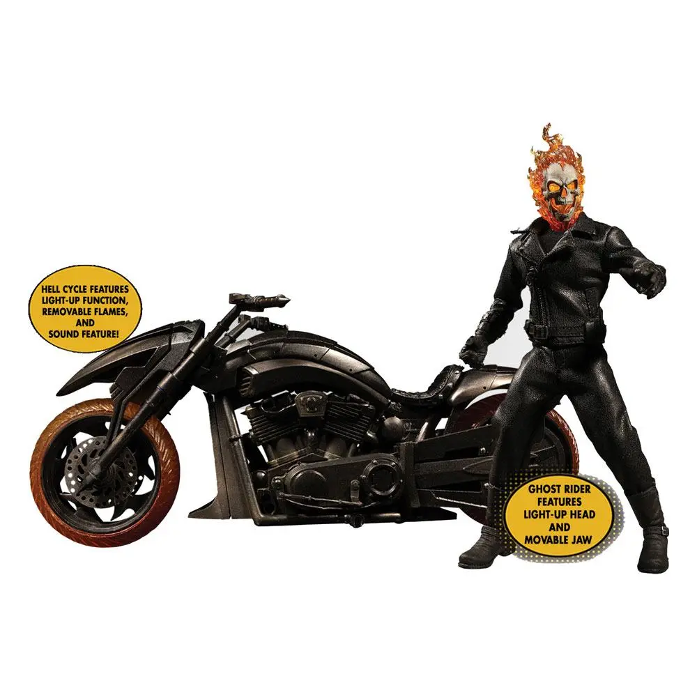 Ghost Rider 1/12 Ghost Rider &amp; Hell Cycle akciófigura és jármű hanggal termékfotó