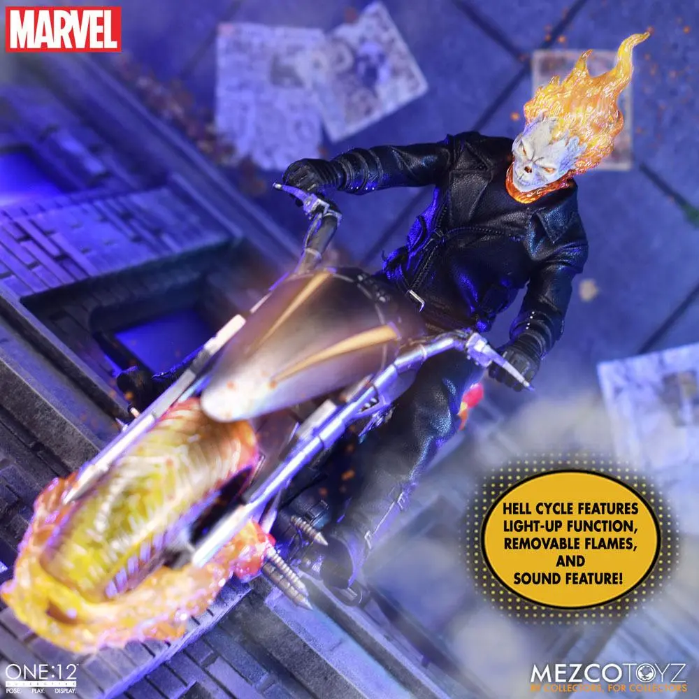 Ghost Rider 1/12 Ghost Rider &amp; Hell Cycle akciófigura és jármű hanggal termékfotó
