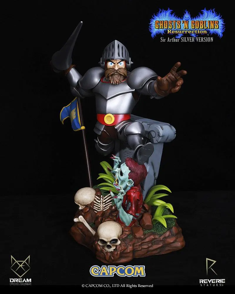Ghosts 'n Goblins Resurrection 1/6 Sir Arthur Silver Version szobor figura 44 cm termékfotó