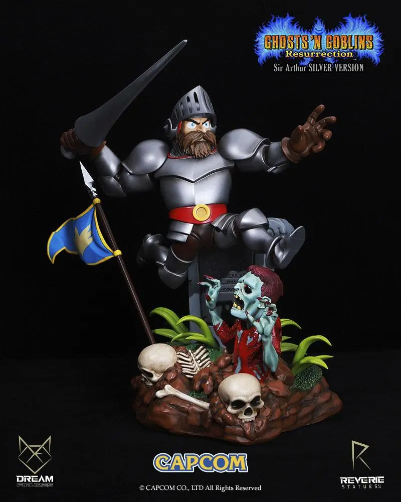 Ghosts 'n Goblins Resurrection 1/6 Sir Arthur Silver Version szobor figura 44 cm termékfotó