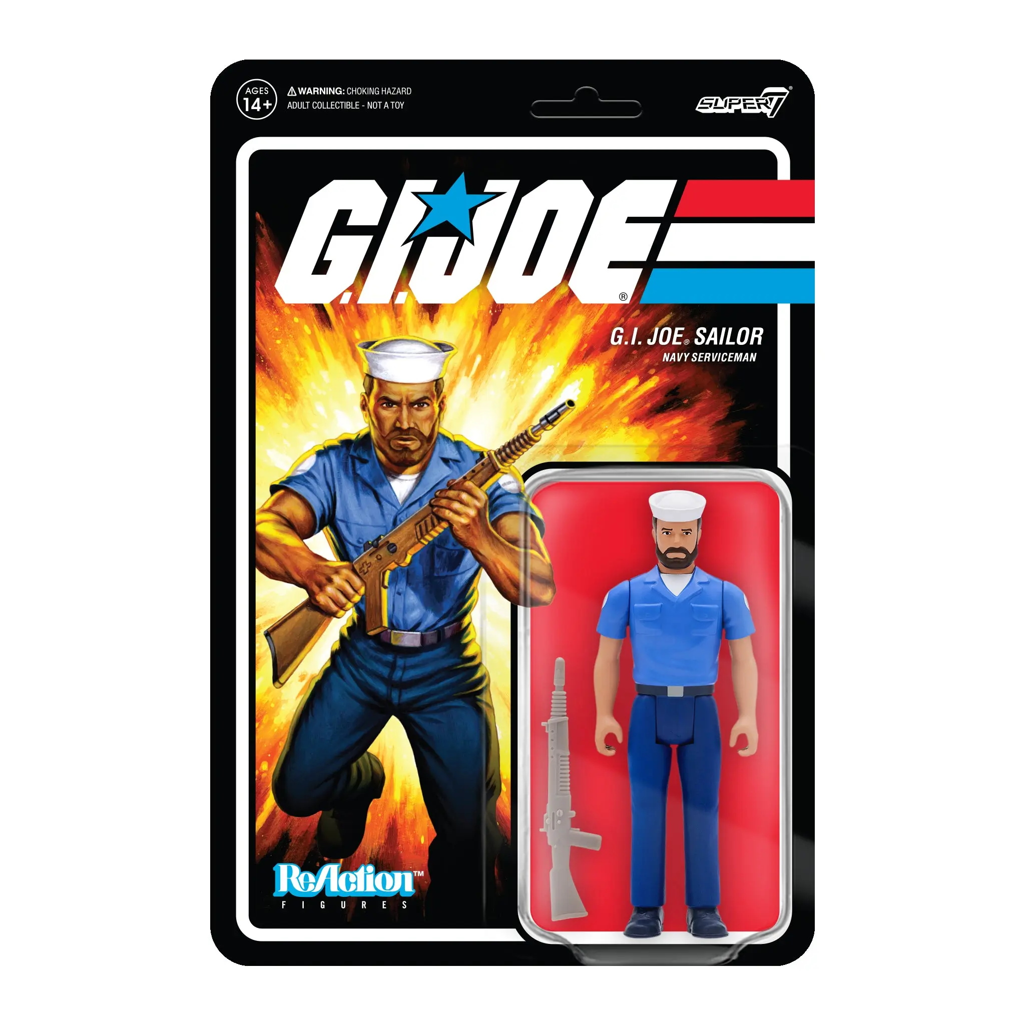 GI Joe ReAction Blueshirt Beard (Light Brown) Wave 2 akciófigura 10 cm termékfotó
