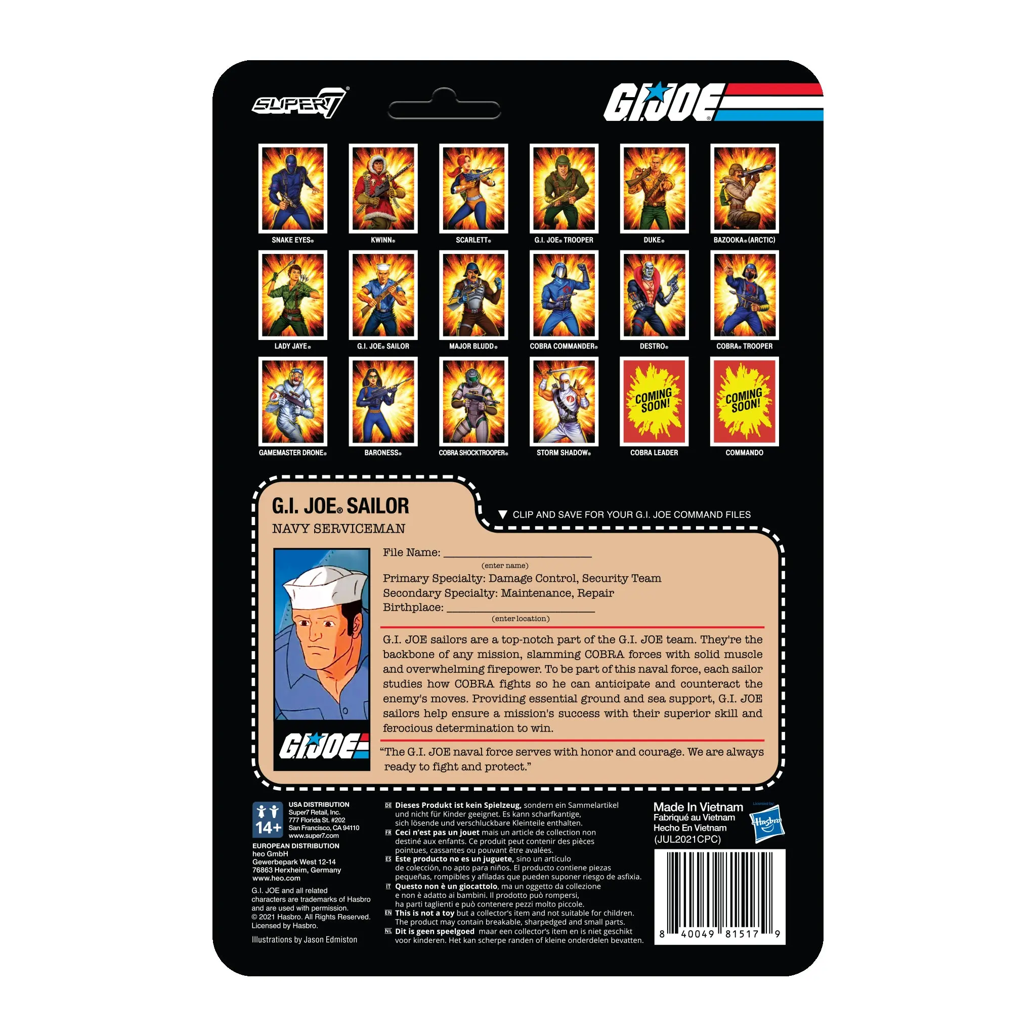 GI Joe ReAction Blueshirt Beard (Light Brown) Wave 2 akciófigura 10 cm termékfotó