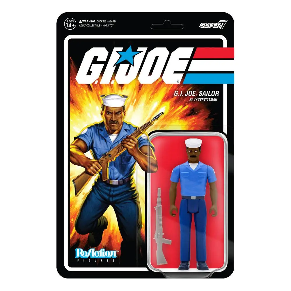 GI Joe ReAction Blueshirt Mustache (Dark Brown) Wave 2 akciófigura 10 cm termékfotó