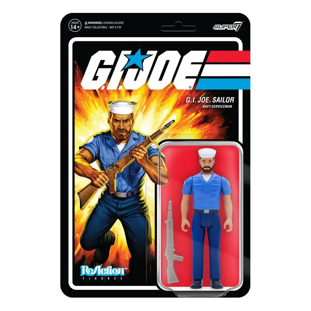 GI Joe ReAction Blueshirt Mustache (Light Brown) Wave 2 akciófigura 10 cm termékfotó