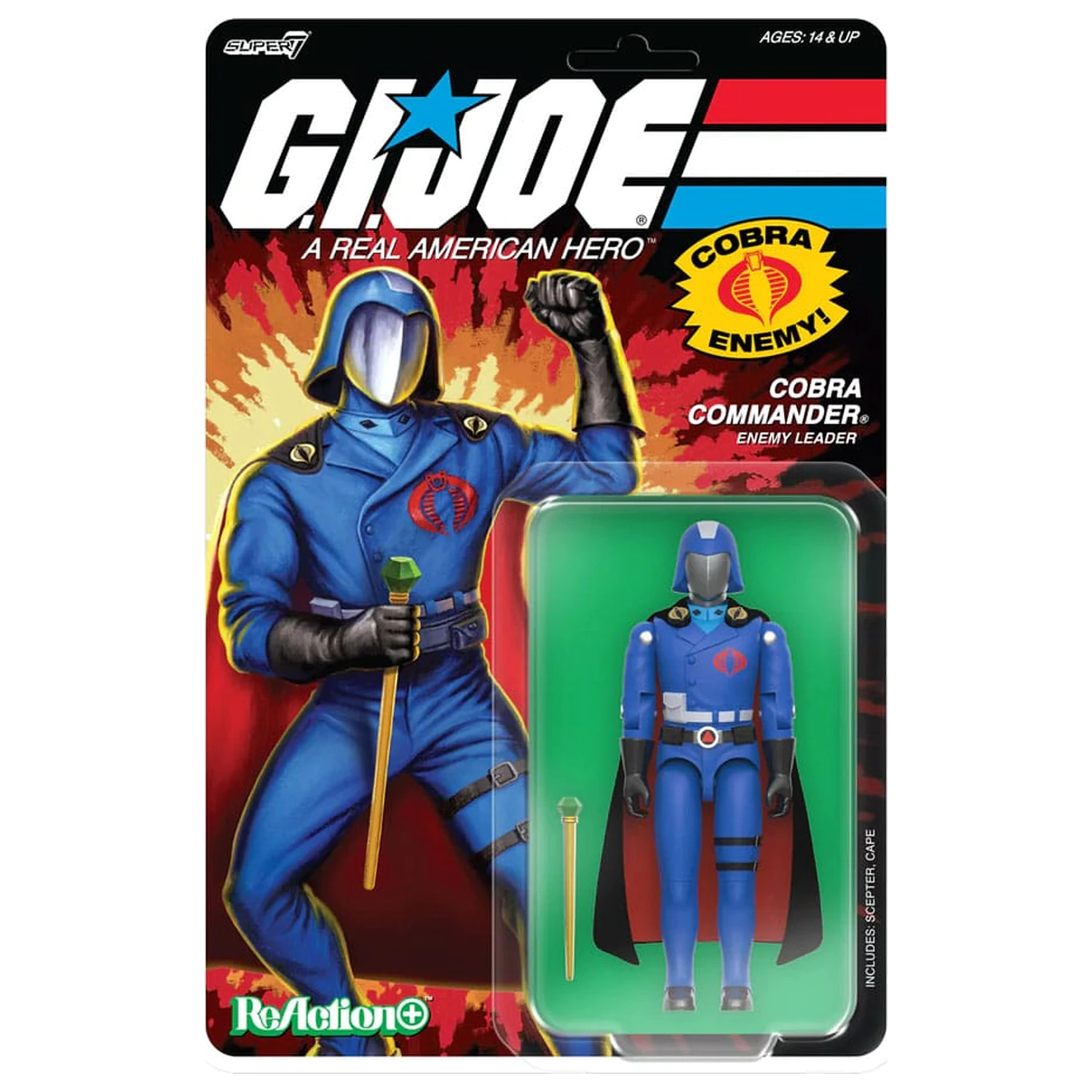 GI Joe ReAction+ Wave 06 Cobra Commander (Movie, Black Cape) akciófigura 10 cm  termékfotó