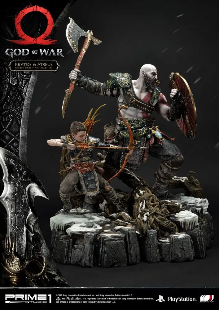 God of War (2018) Kratos &amp; Atreus szobor figura 72 cm termékfotó