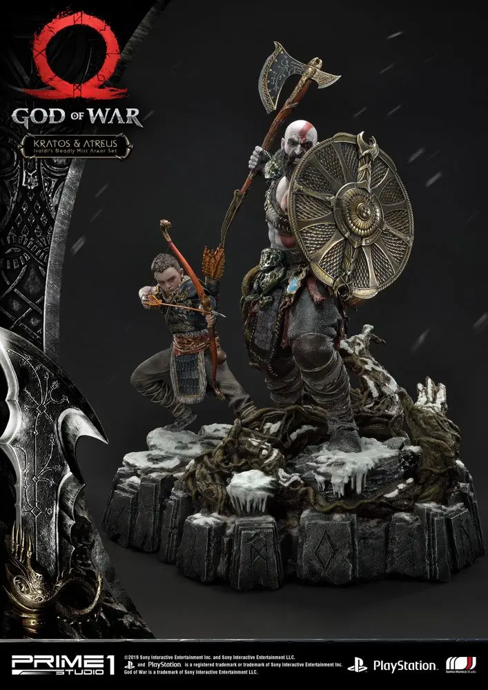 God of War (2018) Kratos &amp; Atreus szobor figura 72 cm termékfotó