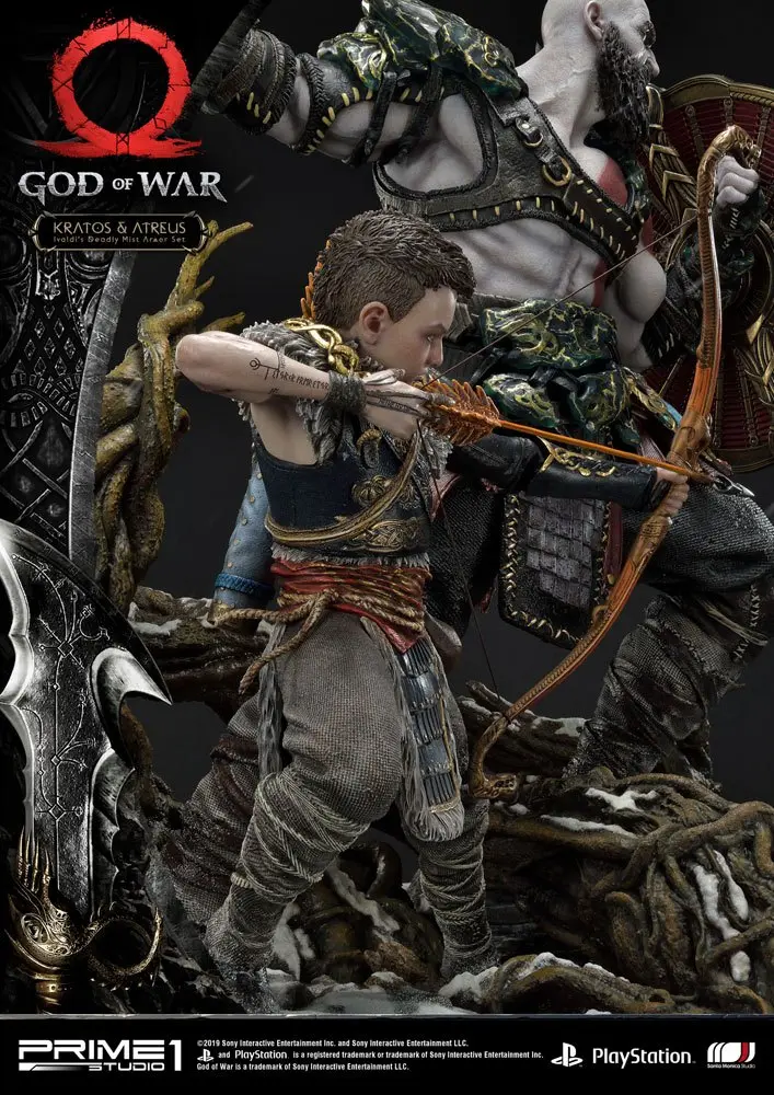 God of War (2018) Kratos &amp; Atreus szobor figura 72 cm termékfotó