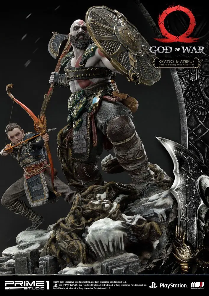 God of War (2018) Kratos &amp; Atreus szobor figura 72 cm termékfotó